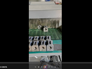 北京客户案例:铸铁件输送式自动喷砂机工作视频